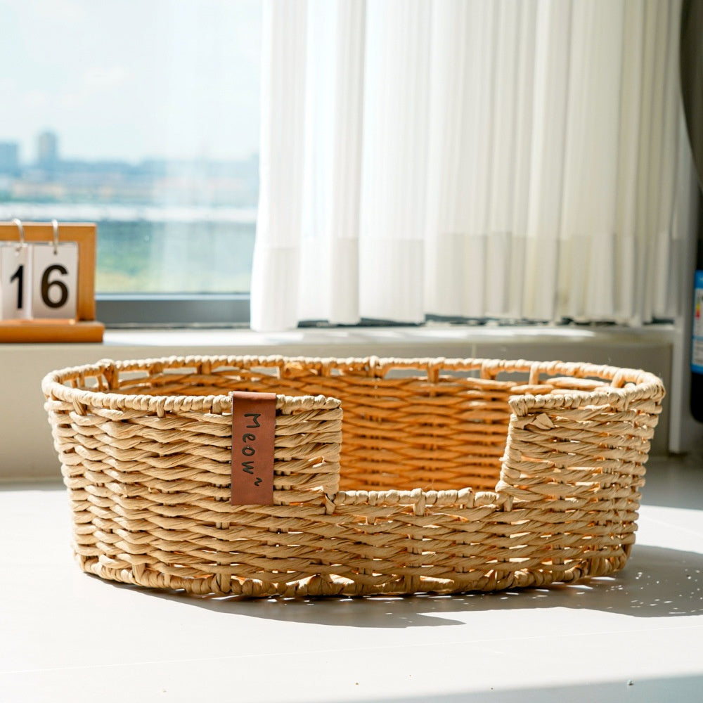 Hand - woven Warm Universal Rattan Basket Pet Nest - 0 - CJ