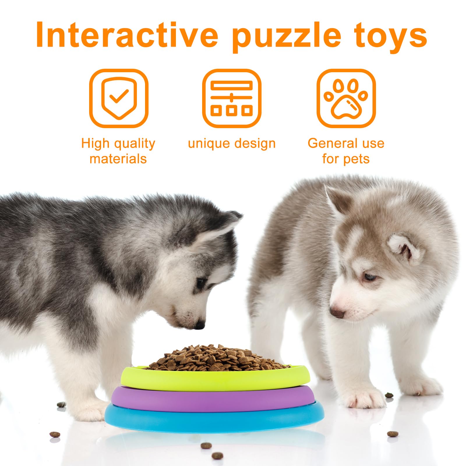 Pet Slow Food Bowl Anti Choking Cat Bowl,3in1 Interactive Dog Feeder Puzzle, Lick Mat & Slow Feeder BowlMental Stimulation Toy For Medium & Large Dogs - 5 - CJ