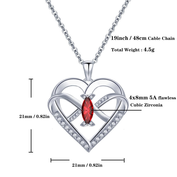 Emma Manor Heart Pendant Necklace 14k White Gold Plated 5A Cubic Zirconia Infinity Butterfly Jewelry For Women - 5 - CJ
