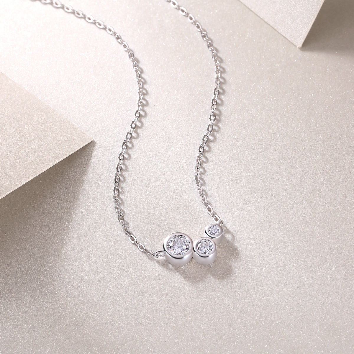 1White Dew Luxury Fashion Diamond Pendant Necklace Set With Mosan Diamond Silver Ornaments Prohibit TikTok sales - 5 - CJ
