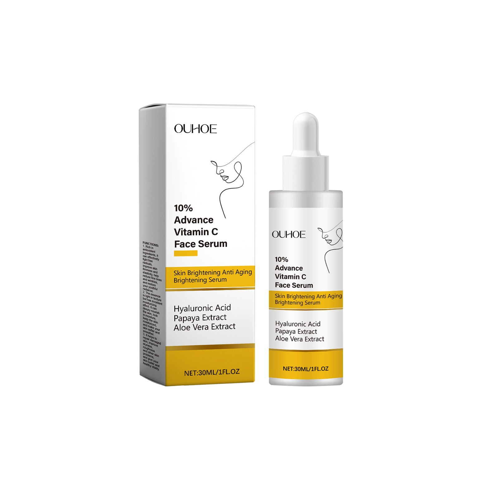 OUHOE Vitamin C Facial Essence, Hydrating And Moisturizing Facial Care, Soft And Smooth Improve Skin Moisturizing Essence - 5 - CJ