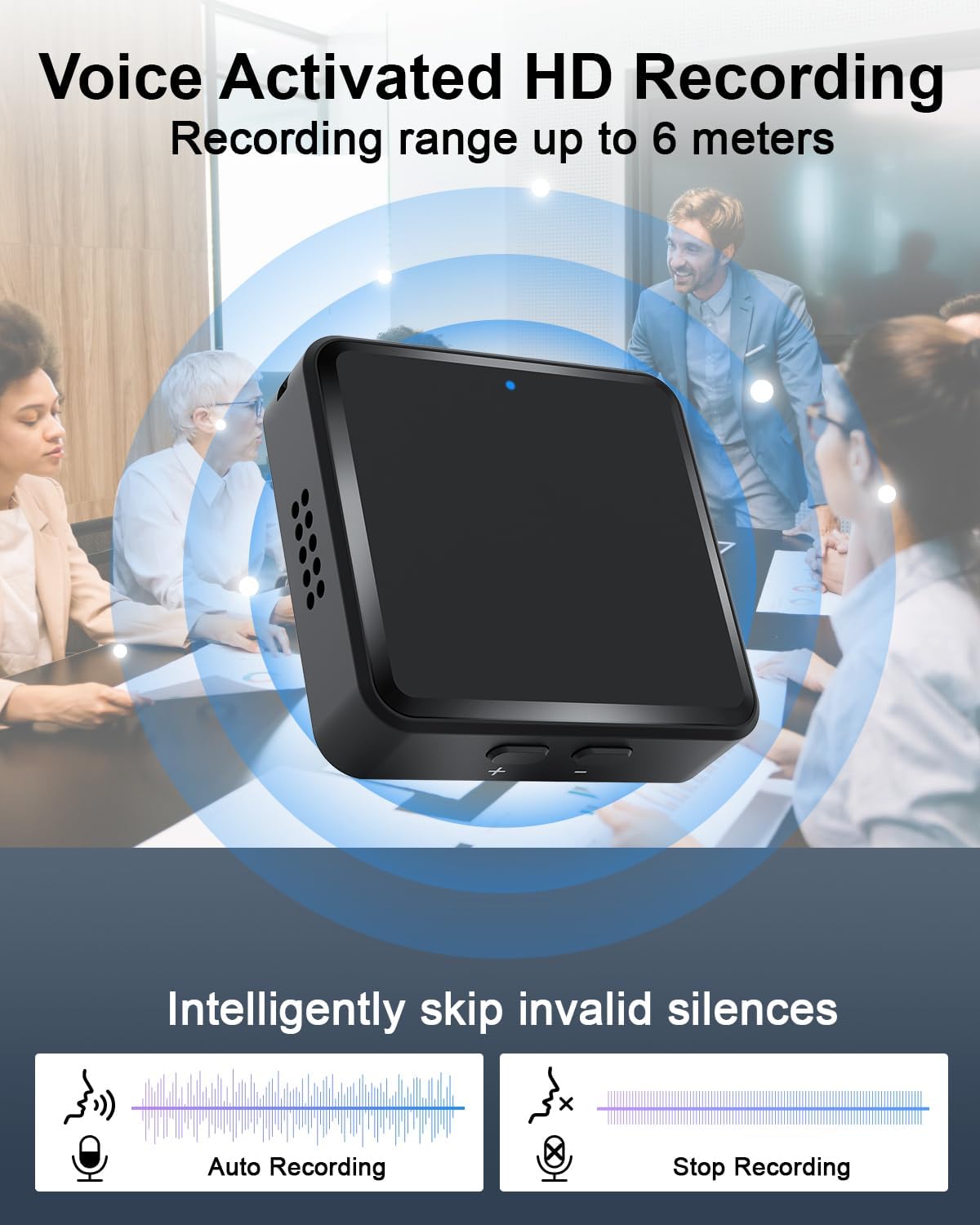 Magnetic Digital Voice Recorder With AI - Triple Noise Reduction,Portable Audio Recorder Compatible With Smart Cell Phone PC Recording Device For Lectures,Meetings,Interviews,Black - 5 - CJ