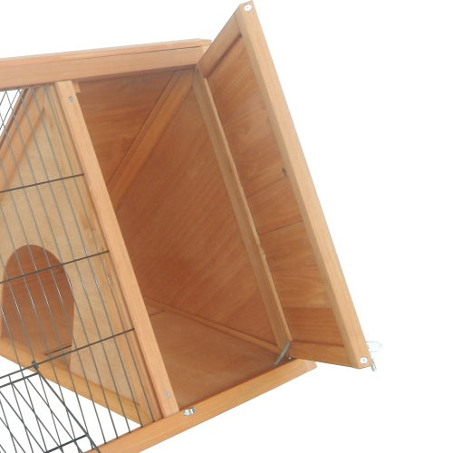 Wooden A - frame Outdoor Rabbit Cage Small Animal Cage - 5 - CJ
