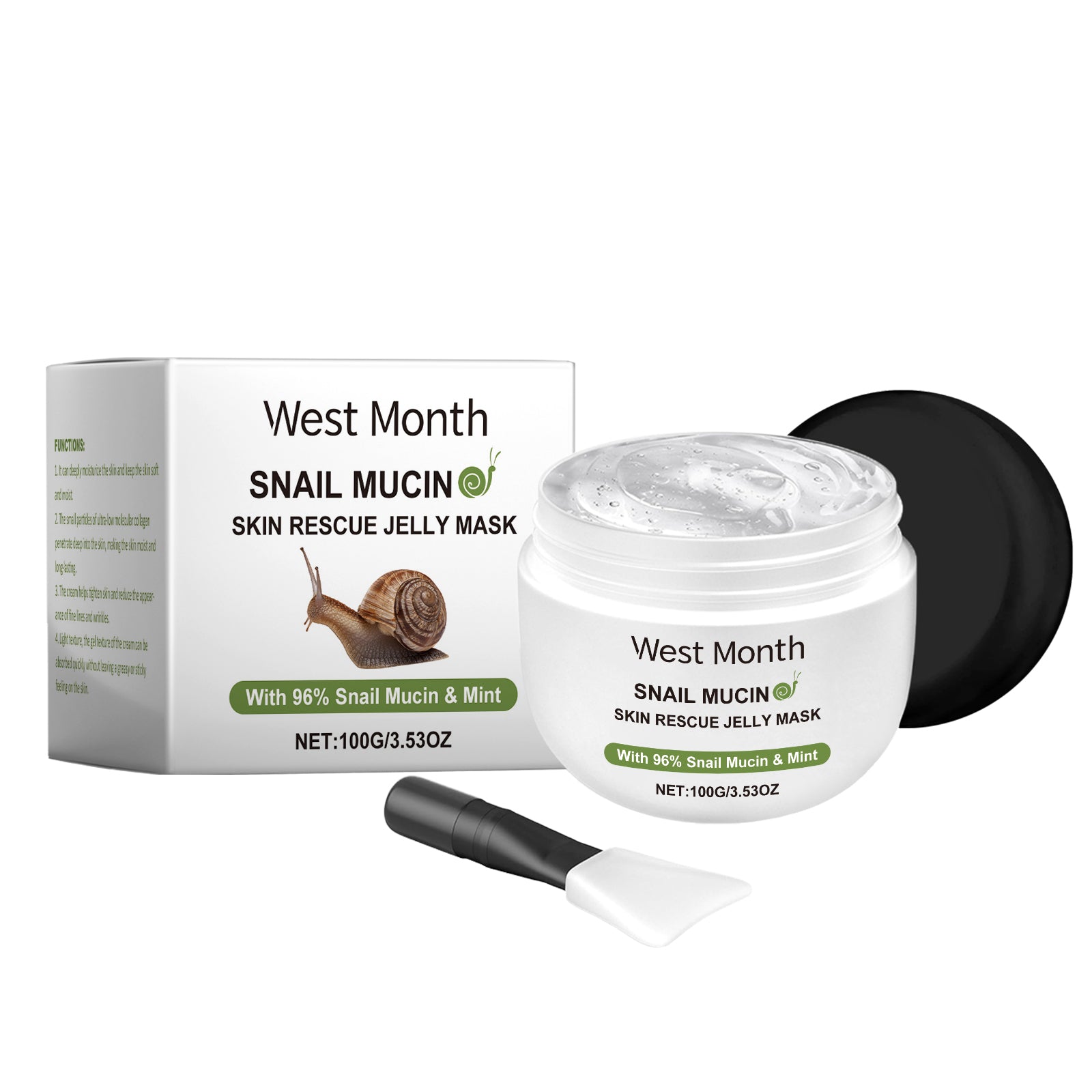 West Month Snail Jelly Mask, Wet Mask Repair Facial Skin Blemishes Moisturizing And Cleaning - 5 - CJ