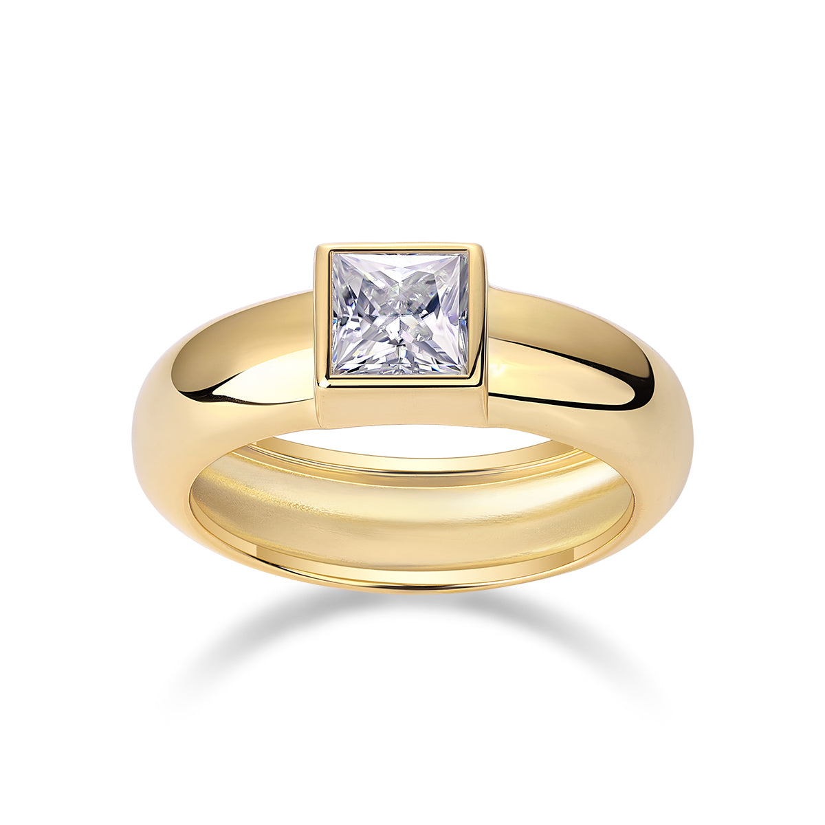 1Square Diamond Ring Wedding Ring Luxury Fashion Set Moissanite Silver Ring Prohibit Tk Sales - 5 - CJ