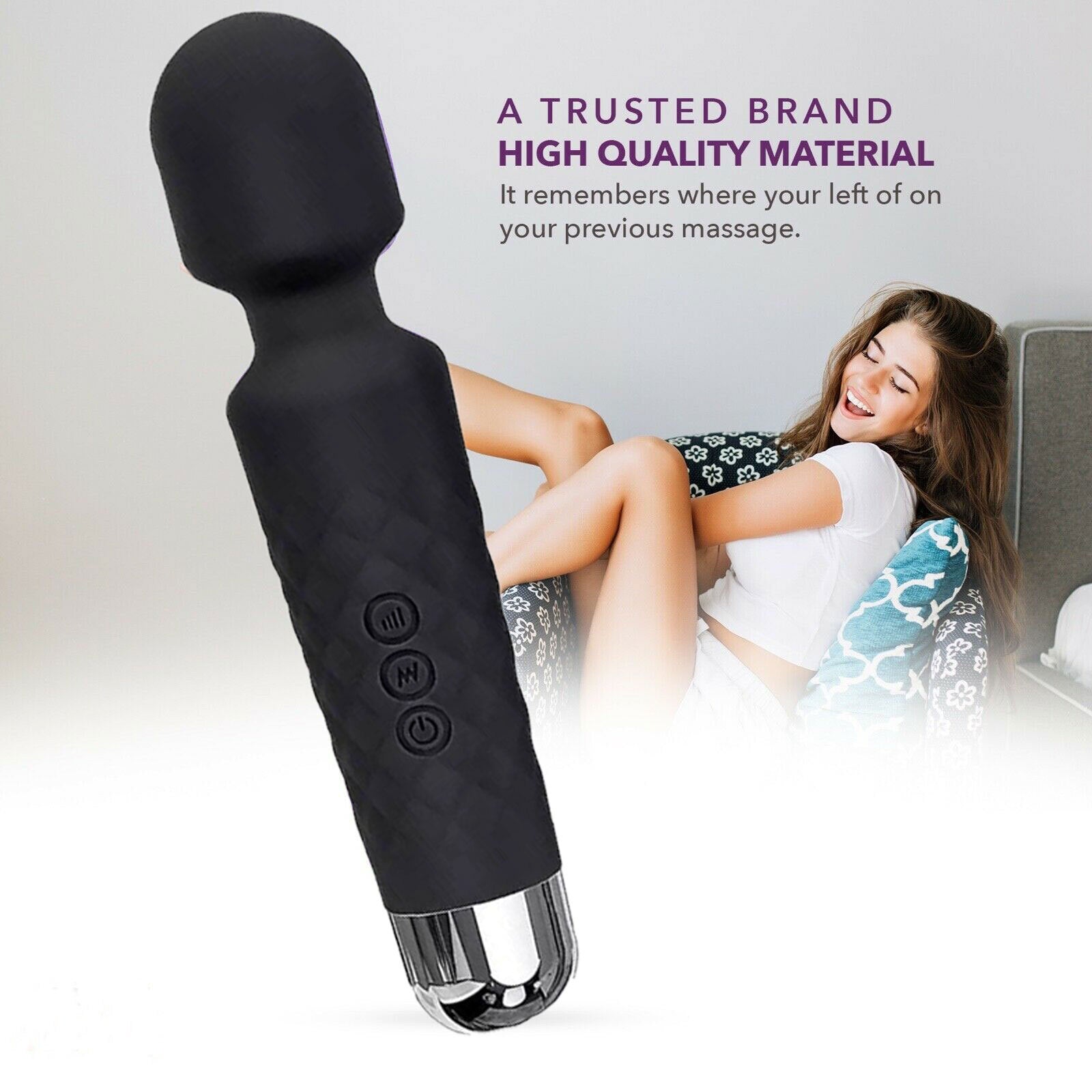 Magic Massage Wand Muscle Relaxation Massager 20 Speed Vibrating Full Body Therapy Motor Vibration - 5 - CJ