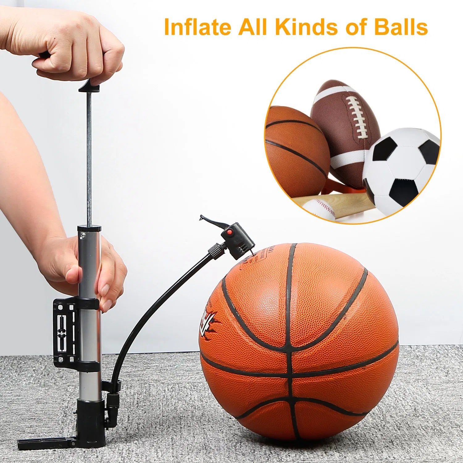 Mini Bike Portable Bicycle Tire Inflator Ball Air W Mount Frame For Mountain Road Bike - 5 - CJ
