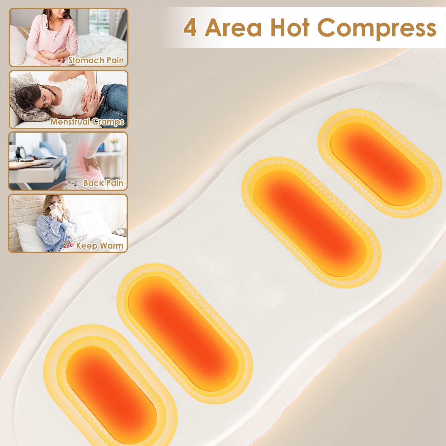 EMS Lower Back Massager Heating Pad Cordless Heating Pad For Back Belly Waist With Remote Magnetic Host 8 Modes 19 Intensity Levels 3 Heating Levels - 5 - CJ