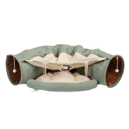 Cat's Telescopic Tunnel Cushioned Bed Pet Nest Teasing Balls Zipper Connection Feline Supplies - 5 - CJ