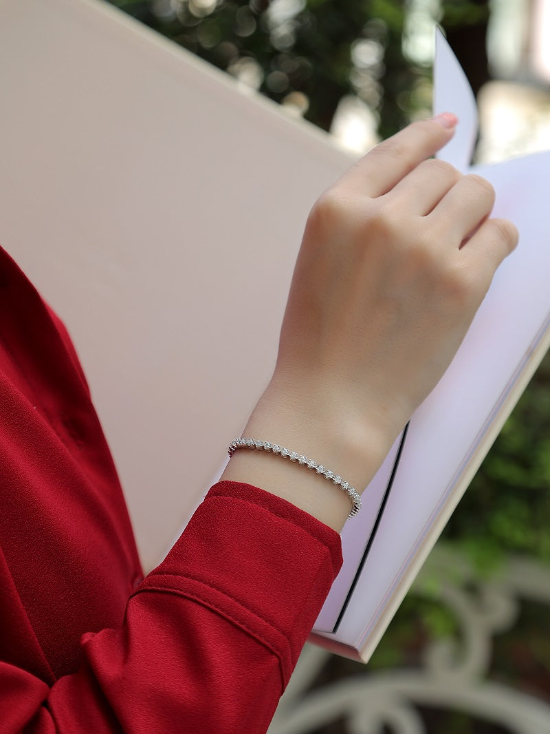 1Starlight Luxury Fashion Mosan Diamond S925 Silver Bracelet Prohibit TikTok sales - 5 - CJ