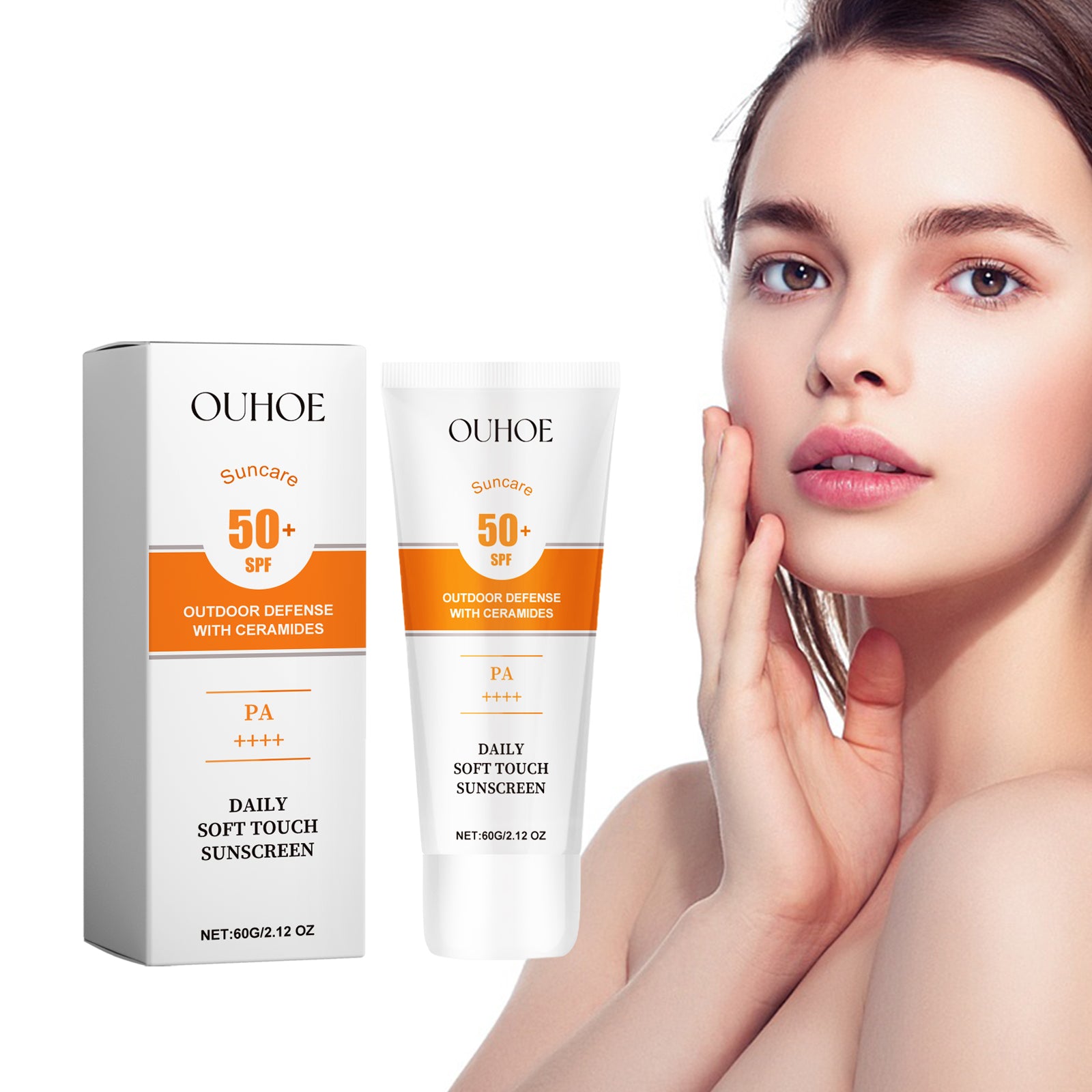 OUHOE Daily Soft Touch Sunscreen, Gentle Facial Body Skin Non - Sticky Non - Fake White Protection Moisturizing Anti - Uv Cream - 5 - CJ