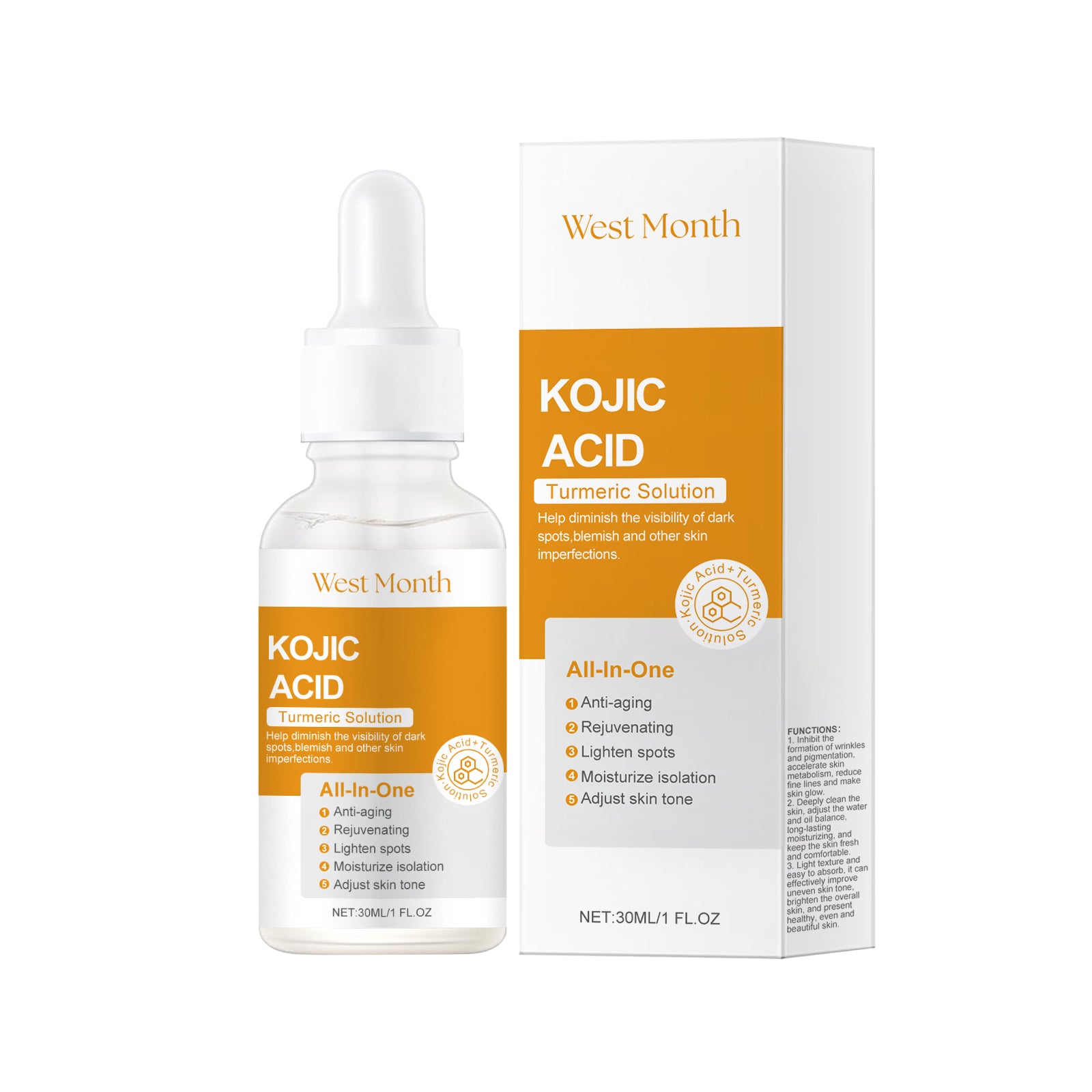 West&Month Turmeric Acid Essence Hydrating Skin Skin Natural Shine Moisturizing Facial Essence - 5 - CJ