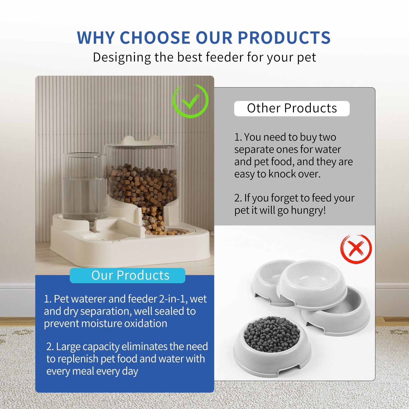 Transparent And Visible Pet Feeding And Drinking Dispenser, Automatically Refilling Food And Water, Caring For Every Moment, Allowing Owners To Travel Easily And Pets To Enjoy Worry Free Eating - 5 - CJ