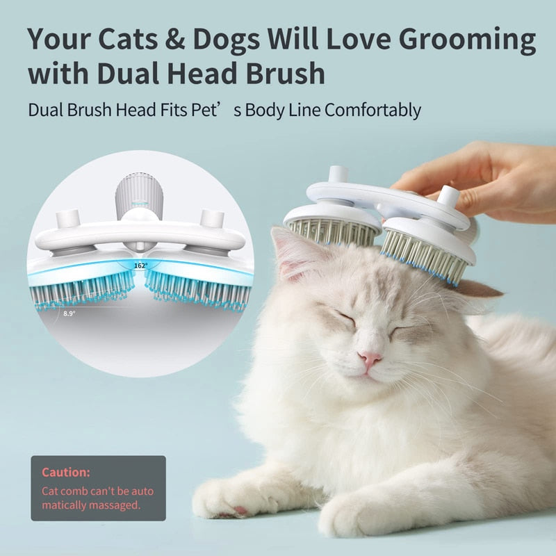 Pet Cat Brush Dog Slicker Brush Double - headed Negative Ion One - button Self Cleaning Dog Cat Hair Removal Pets Products - 0 - CJ
