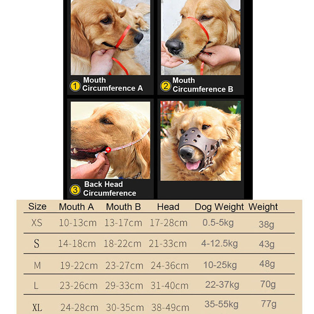 Dog Muzzle Leather, Comfort Secure Anti - Barking Muzzles For Small Medium Large Dogs, Breathable And Adjustable, Allows Drinking And Panting, Used With Collars - 5 - CJ