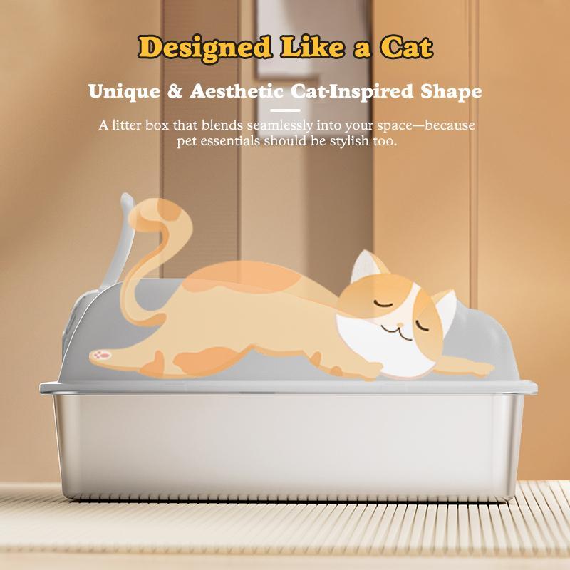 Large Stainless Steel Cat Litter Box - 5 - CJ