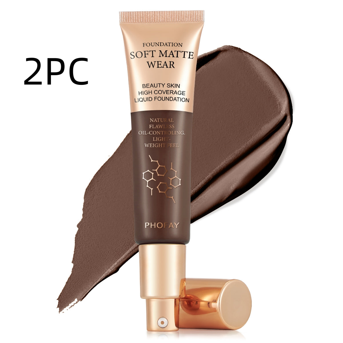 PHOFAY Full Coverage Foundation - 4 - CJ - 10 2pcs - CJCZ212019624XC