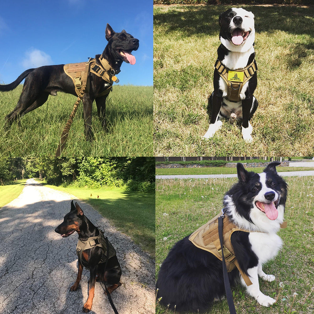 Military Tactical Dog Harness German Shepherd Adjustable Pet Dog Back - 0 - CJ