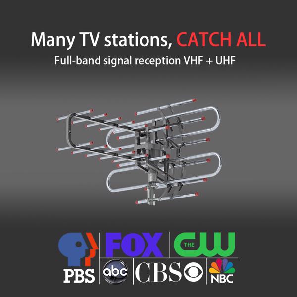 TA - 851B 360 Degree Steering TV Antenna 45 - 860MHz 22 - 38dB HD Pixel 4K Radiation Range 150 Miles Cable 12 Support 1 TV Outdoor - 5 - CJ