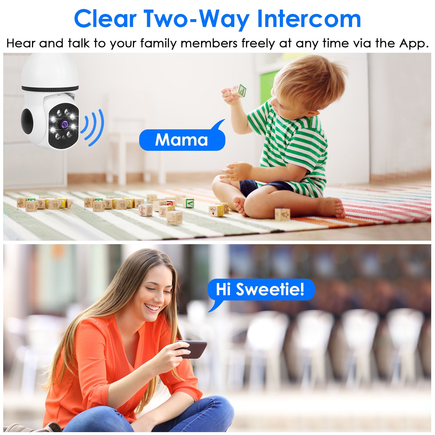 1Pc E27 WiFi Bulb Camera 1080P FHD WiFi IP Pan Tilt Security Surveillance Camera With Two - Way Audio Full Color Night Vision Flood Light Motion Tracking Siren Function APP Control - 5 - CJ