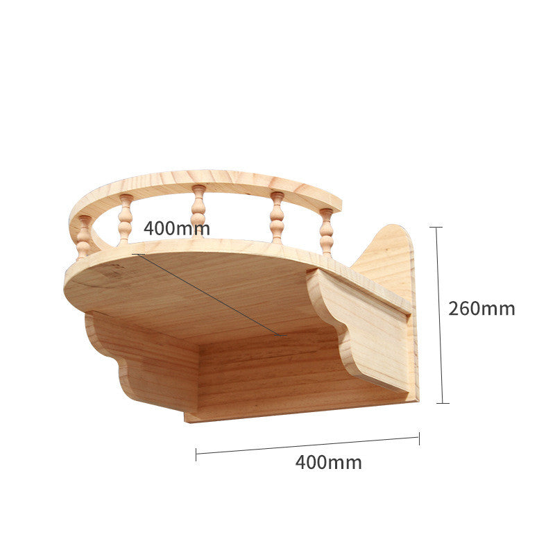 Pet Cat Climbing Frame Wall Type Solid Wood Wall Hanging Platform Ladder Pets Accessories - 0 - CJ - Observation deck - CJJT148790309IR