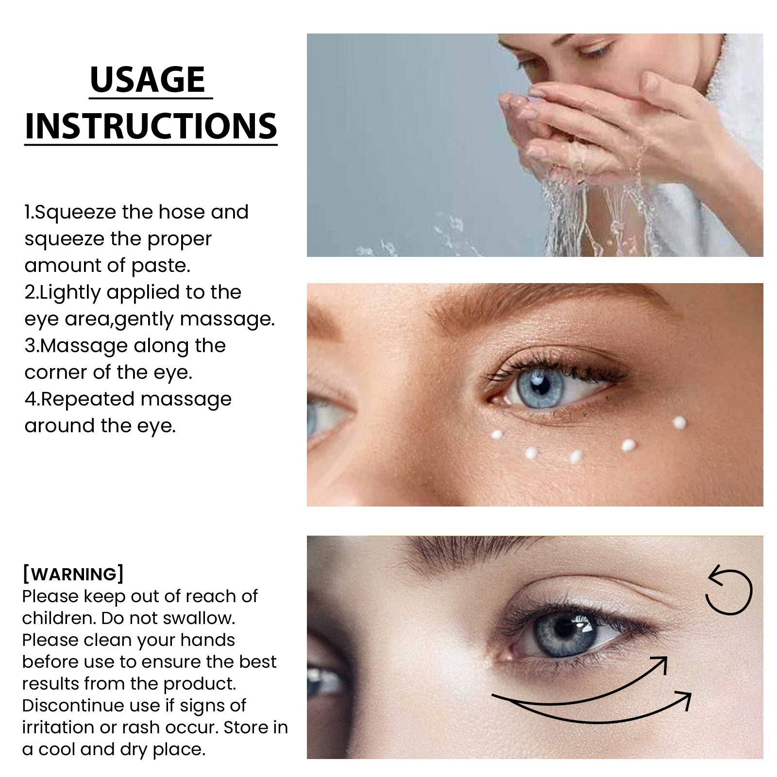 EELHOE Eye Cream, Reduce Pouch Black Rim Of The Eye Brighten The Skin Moisturizing Eye Anti Aging - 5 - CJ