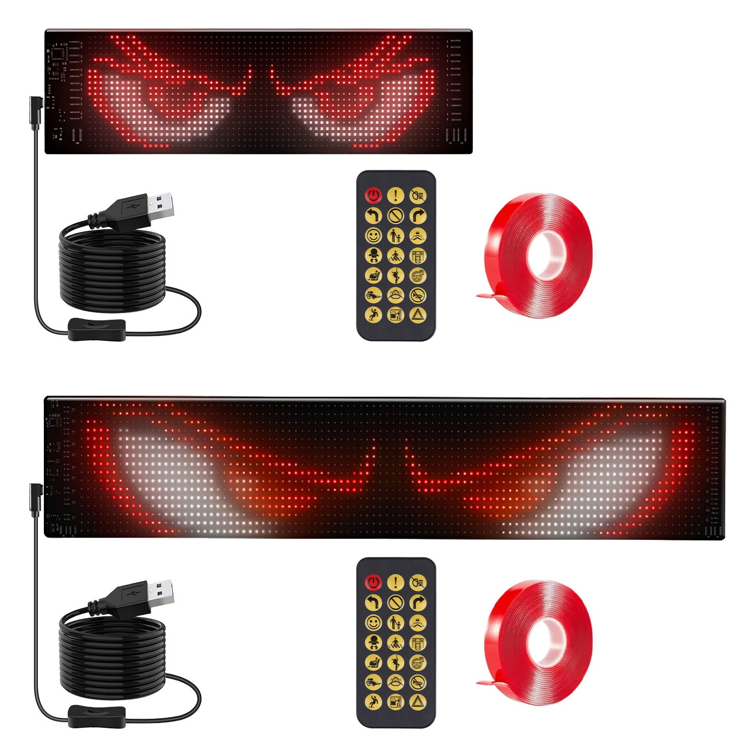 2Pack 16x96 Matrix Devil Eyes Lights For Car Ultra - thin Programmable LED Car Signs With APP Remote Control DIY Design Text Patterns Animations - 5 - CJ