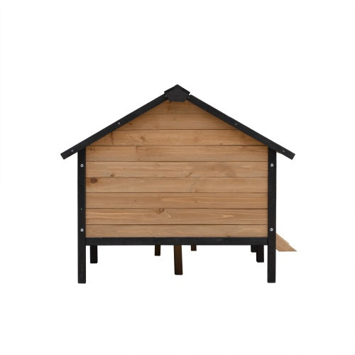 Outdoor Large Cabin Style Wooden Kennel With Porch - 5 - CJ