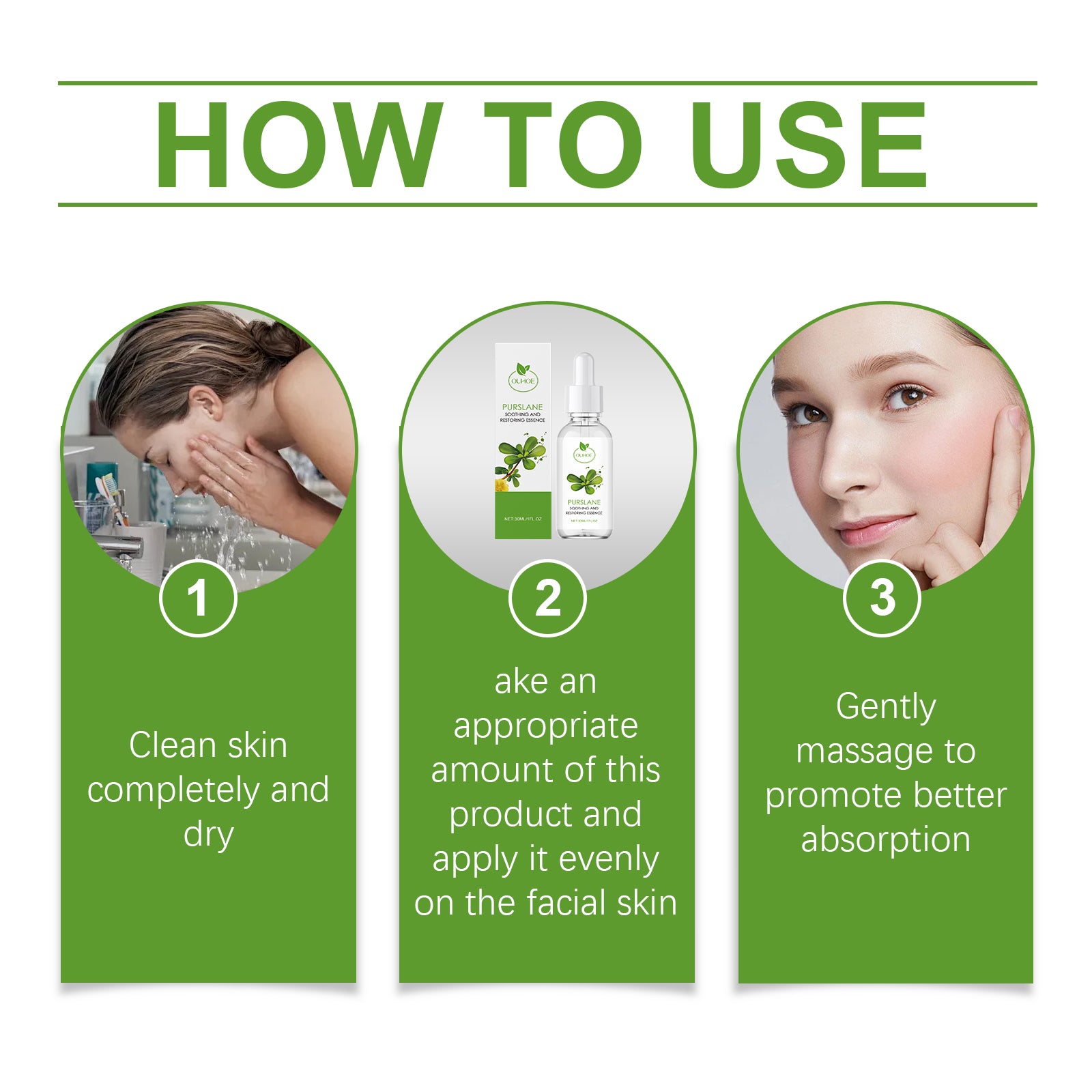 OUHOE Purslane Soothing Repair Serum, Redness Soothing Facial Hydrating Moisturizing Serum - 5 - CJ