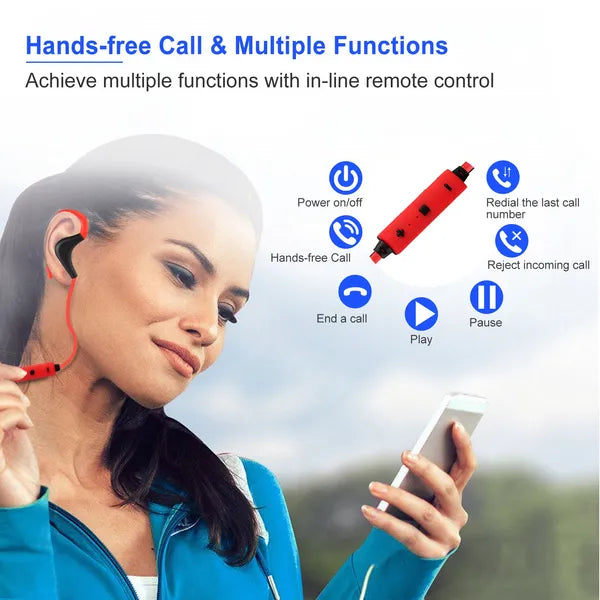Wireless Headsets V4.1 Sport In - Ear Stereo Headphones Sweat - proof Noise Canceling Earphones Back - Headphone - 5 - CJ