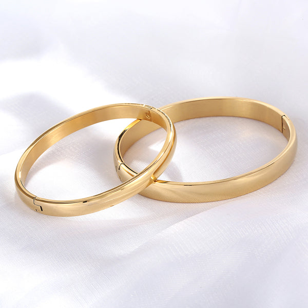 Two Piece Set Of Fashionable Hot Selling Metal Stainless Steel Material Couple Style Men's And Women's Wristbands Bracelet Gift - 5 - CJ