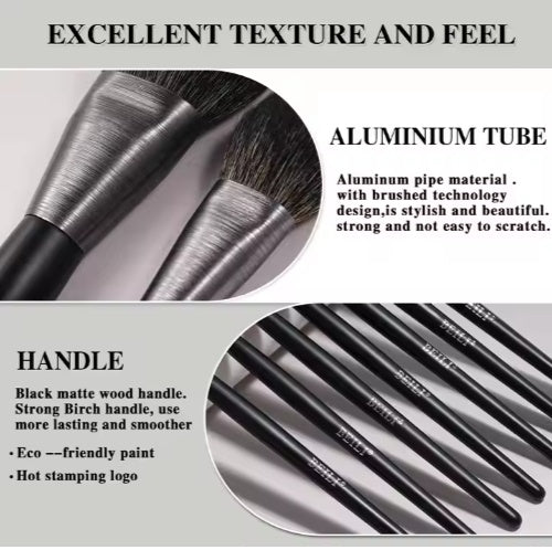 BEILI Low MOQ Ship Fast Custom High Quality Make Up Brushes Wholesale Wood Handle Premium Natural10pcs Makeup Brush - 5.0 - CJ