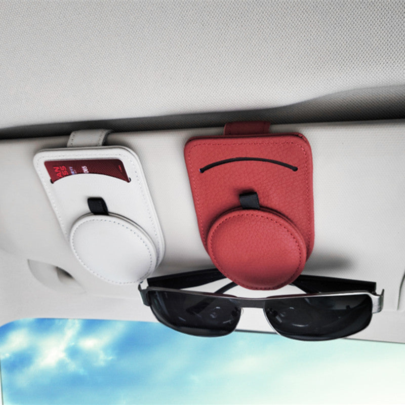 Car Glasses Holder Universal Sun Visor Eyeglasses Clip Sunglasses Case Card Holder Auto Interior Accessories - 0 - CJ