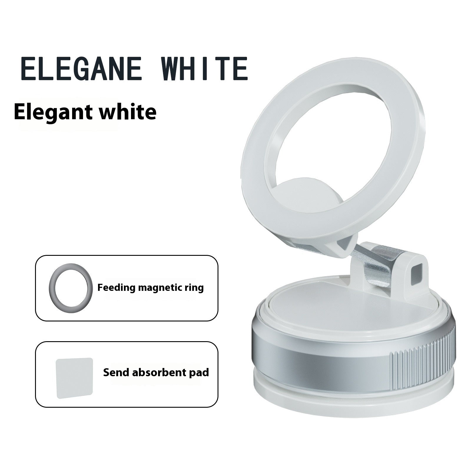 Magnetic Car Navigation Phone Holder Vacuum Sucker - 0 - CJ - 283 White - CJYD243680702BY