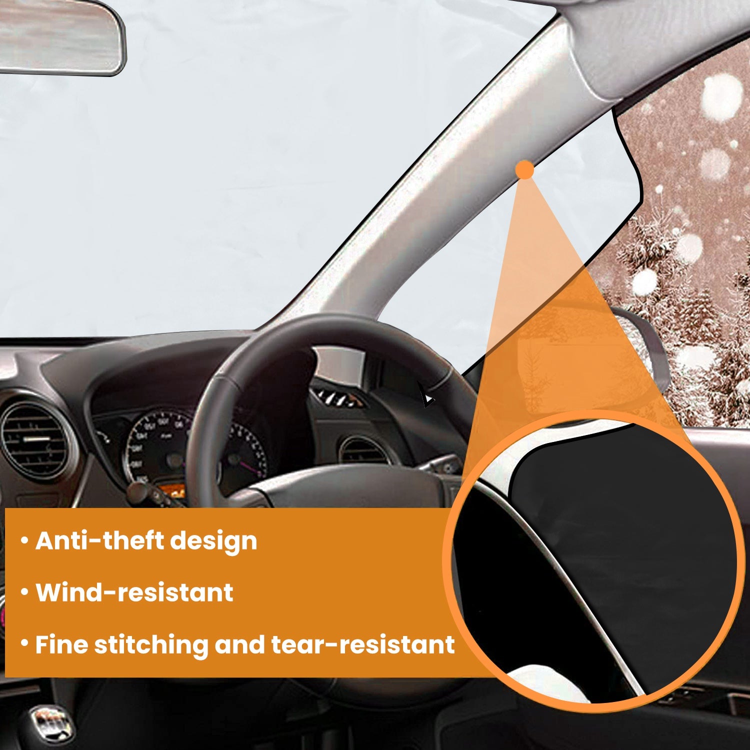 1Set Magnetic Car Windshield Cover Front Rear Car Windshield Protector Against Snow Sun Dirt Leaves Fit For All Cars Oxford Fabric Waterproof Heat - Resistant - 5 - cjdropshipping