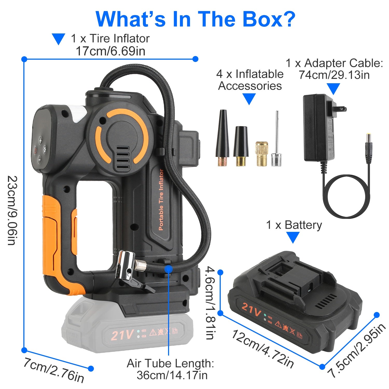 1Pc 140W 150PSI 21V Battery Powered Tire Inflator Cordless Air Inflator Digital Air Compressor With LED Light For Cars Motorcycles Bicycles Balls - 5 - cjdropshipping