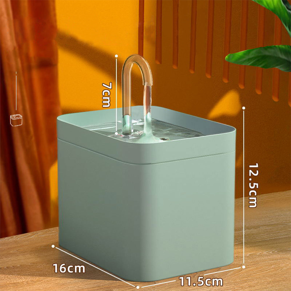 Automatic Cat Water Fountain Auto Filter USB Electric Mute Cat Drinker Bowl 1.5L Recirculate Filtring Drinker For Cats Pet Water Dispenser - 4 - CJ - Light green - USB with protect - CJMY162507638LO