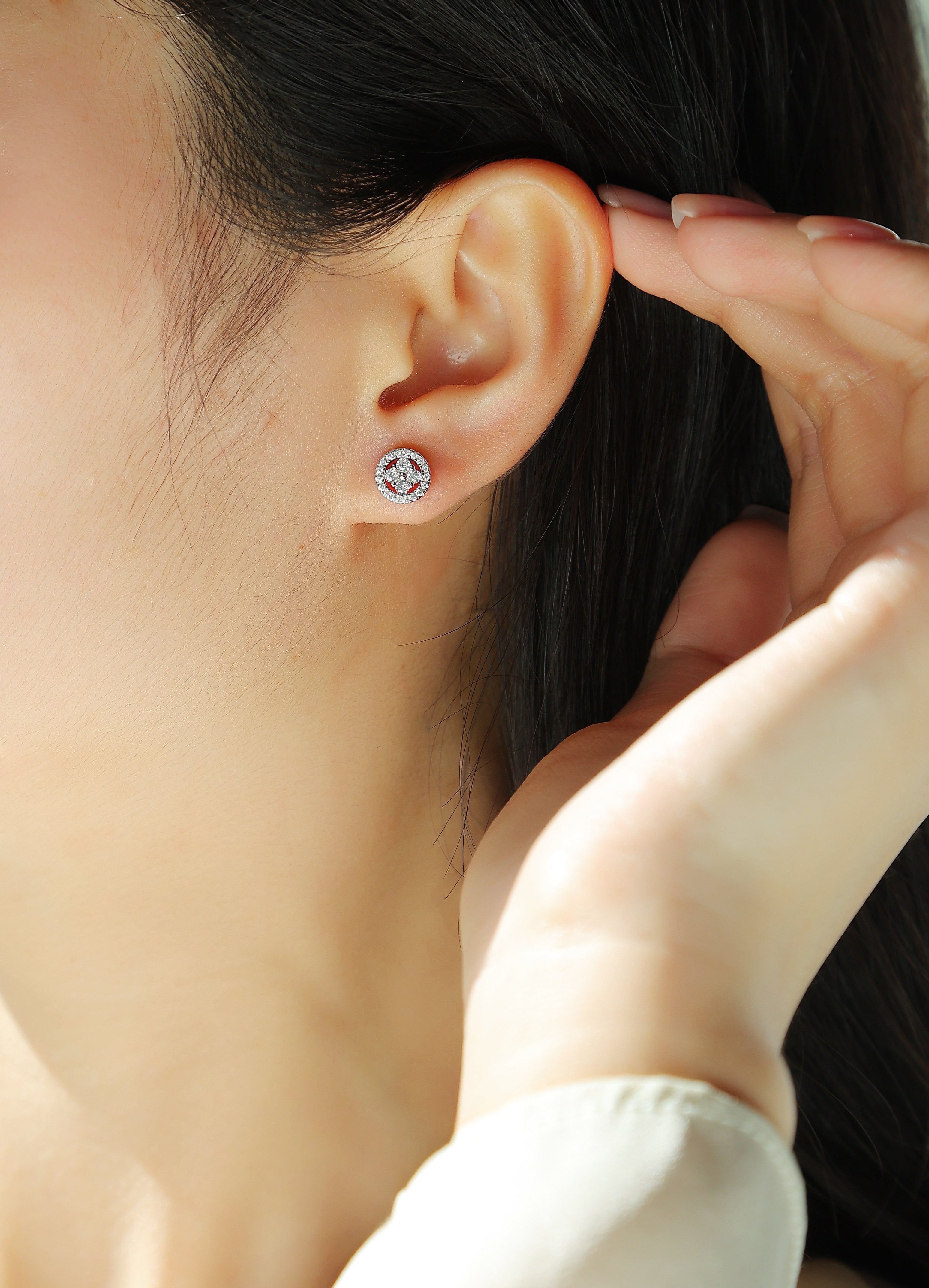 1Silver Osmanthus - Fashionable And Luxurious Diamond Jewelry Earrings Set With Moissanite S925 Sterling Silver And Platinum - plated Stud Earrings Prohibit TikTok sales - 5 - cjdropshipping