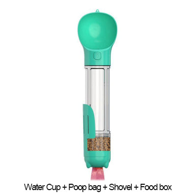 300 500ml Portable Multifunction Dog Water Bottle Food Feeder For Big Dogs 3 In 1 Poop Dispenser Puppy Pet Travel Drinking Bowls - 4 - CJ - 500ml - Aquamarine - CJGY1583018 - 500ml - Aquamarine
