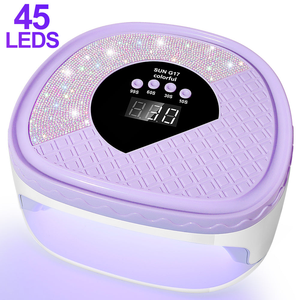 UV Nail Dryer Gel Nail Lamp, LED Light For Gel Polish - 4 Timers Professional Nail Art Accessories Nail Lamp With 42 Beads & Touch Display, Shining Crystal Decorations, Curing Gel Toe Nails - 5 - CJ