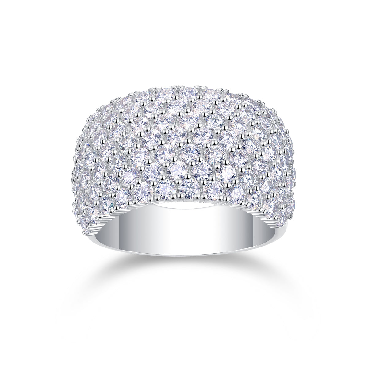 1Multiple Row Diamond Wide Rings, Moissanite Rings, Luxury Fashion Silver Rings Prohibit TikTok sales - 5 - CJ