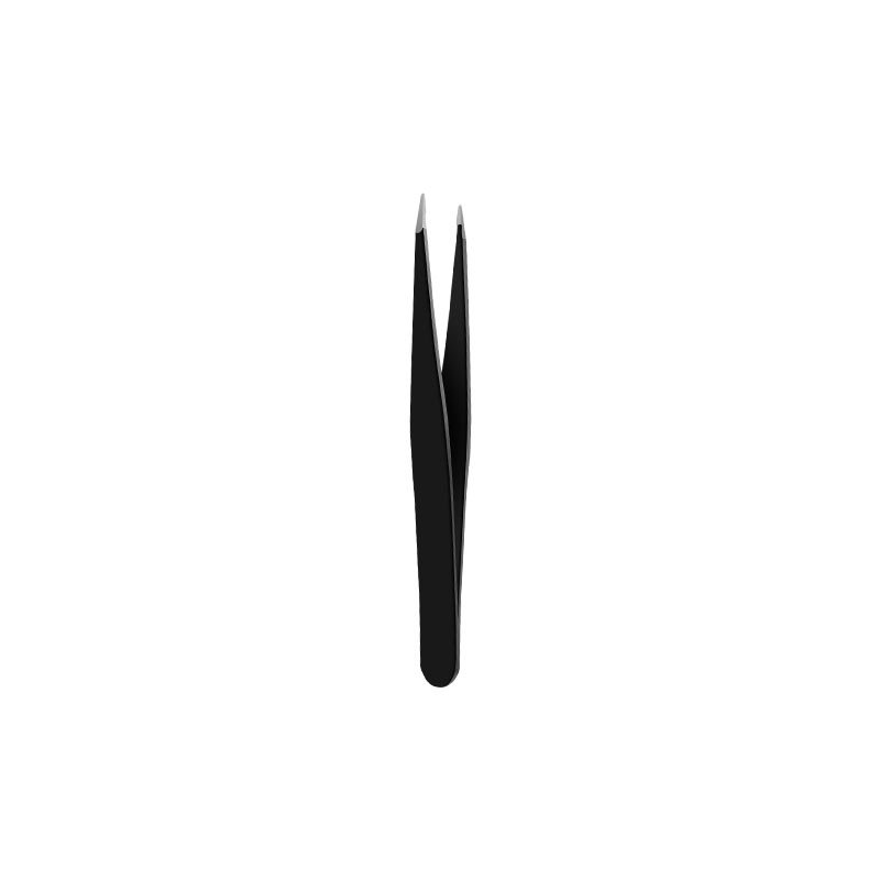 Stainless Steel Eyebrow Tweezers Black Flat Hairs Puller Beauty Makeup Tool - 0 - CJ