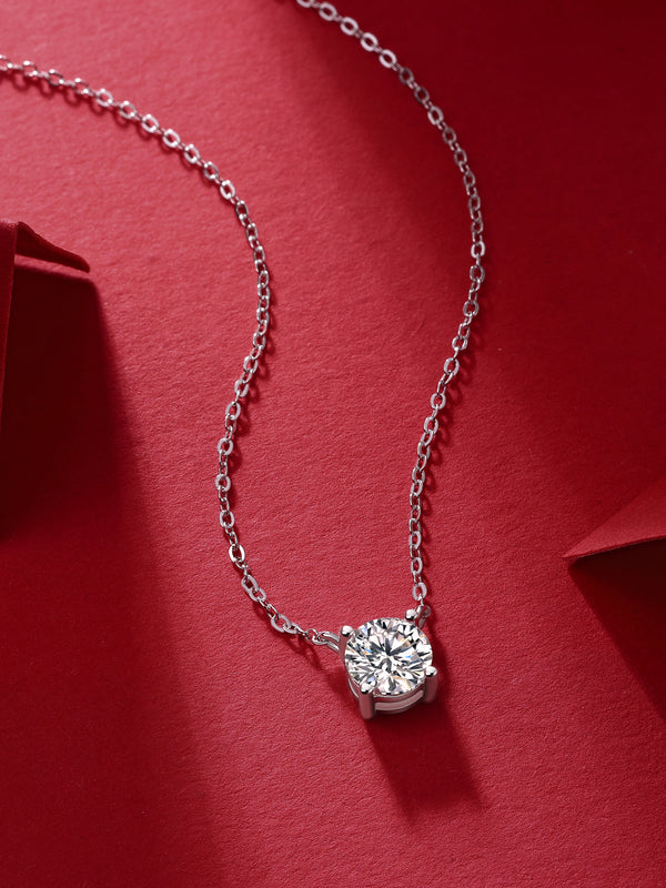 My Heart Will Last Forever - Affordable Diamond Jewelry Necklace Pendant Set With 1 - carat And 2 - carat Moissan Diamonds, S925 Sterling Silver And Platinum Plating. - Prohibit TikTok Sales - 5 - CJ