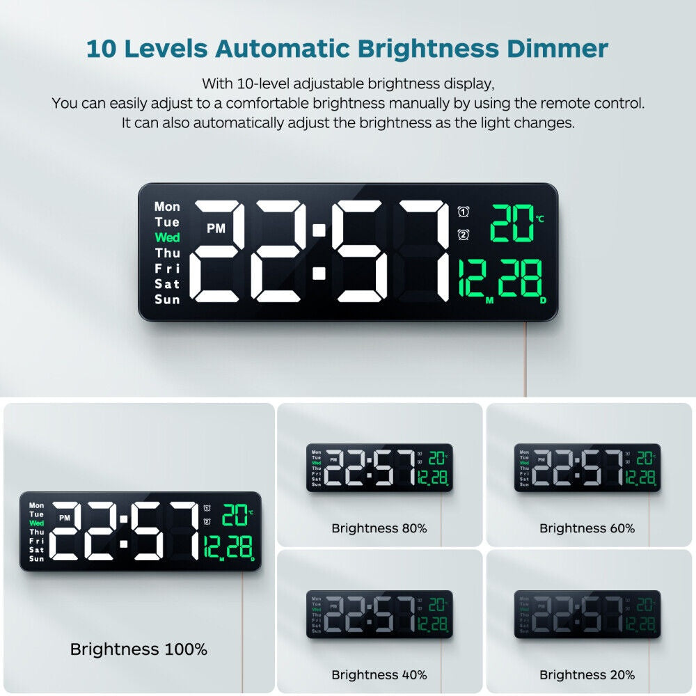 UK 16 - inch LED Digital Clock With Battery - 5 - CJ