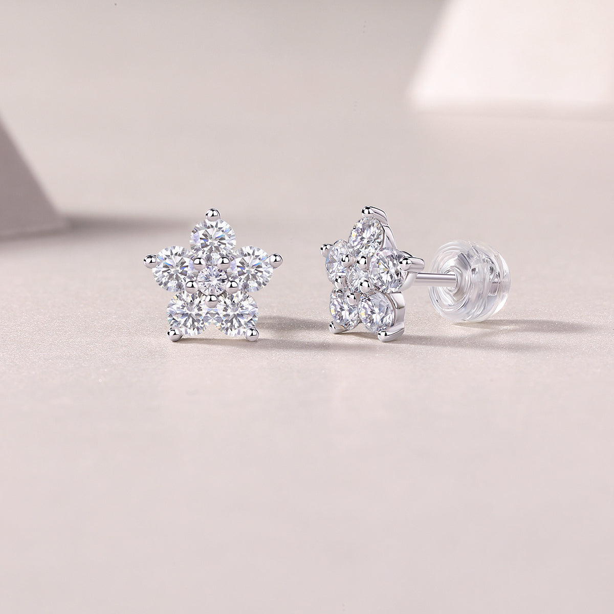 1Paris Flower - Fashionable And Luxurious Diamond Jewelry Set With Moissanite S925 Sterling Silver And Platinum - plated Stud Earrings Prohibit TikTok sales - 5 - cjdropshipping