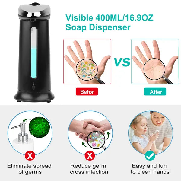 Automatic Soap Dispenser 16.9OZ Anti - slip Sensor Refillable Hand Gel Desktop Dispenser 2 Drop Volume Adjustment - 5 - CJ