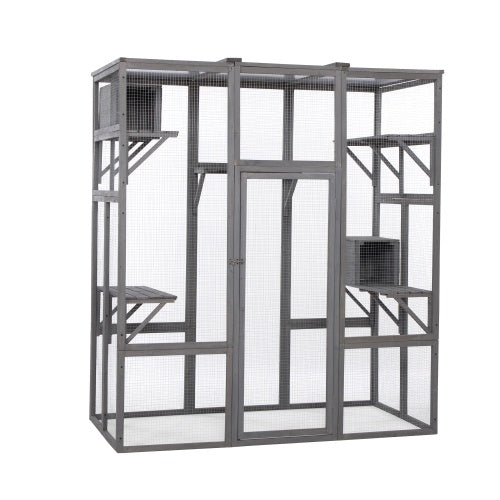 Oversized Cat Cage - Grey - 5 - cjdroshippping