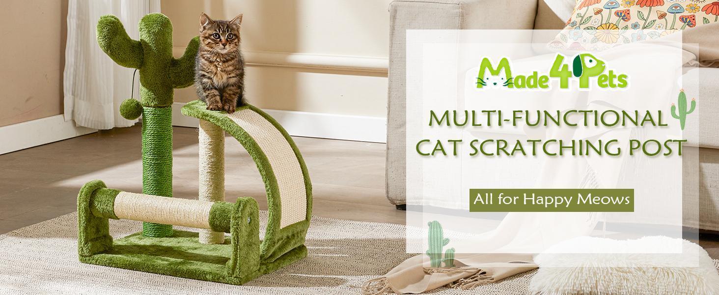 Cactus Shape Natural Sisal Rope Easy To Assemble Green Cat Scratching Post - 5 - cjdroshippping