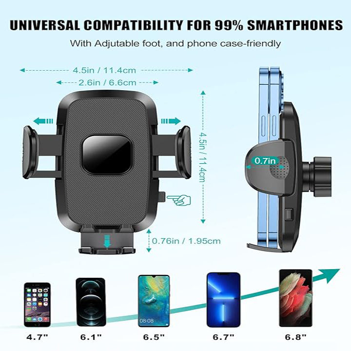 Phone Mount For Car, 4 In 1 Universal Car Phone Holder Mount For Dashboard Air Vent, Super Suction - 5 - CJ