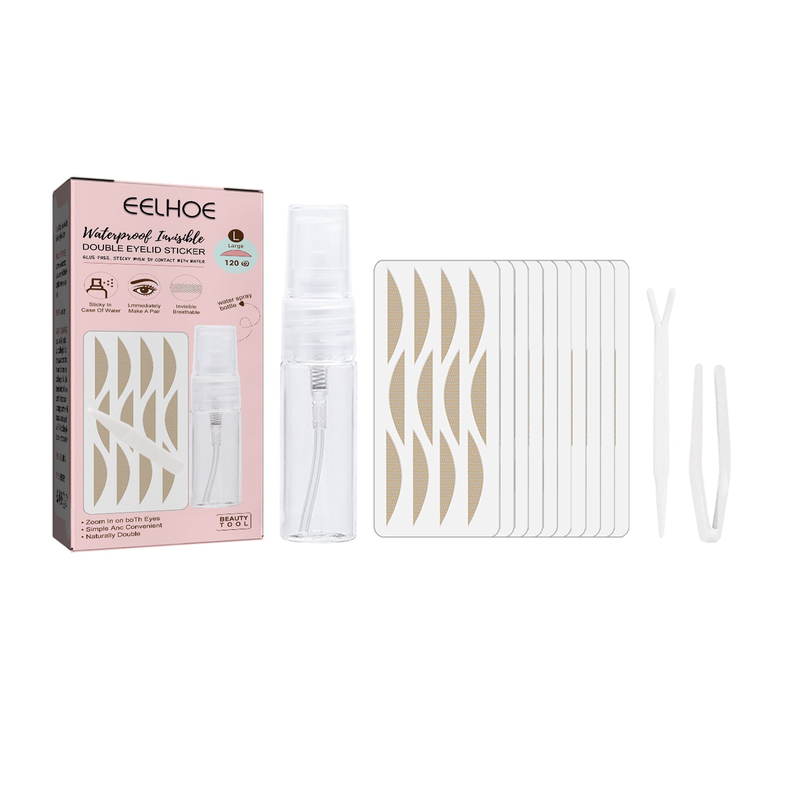 EELHOE Lace Non - trace Double Eyelid Tape, Natural Non - trace Non - glue Lace Double Eyelid Tape - 5 - CJ